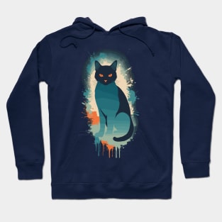 Paint Splash Black Cat Hoodie